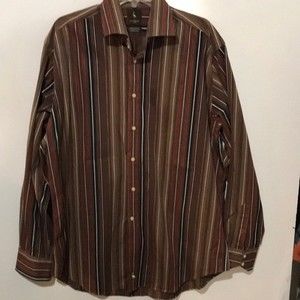 Tailorbyrd Brown Stripe Shirt XL